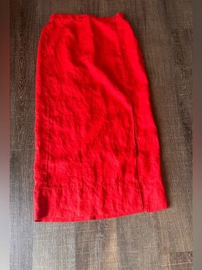 Madewell Red Midi Skirt